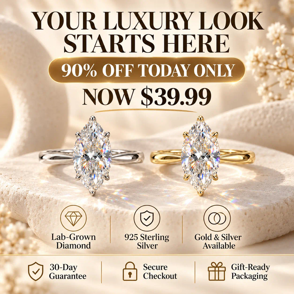 The Marquise Diamond Ring Designed To Make Your Hands Look Longer, More Elegant & Effortlessly Luxurious-Last Day Sale-90% OFF🔥