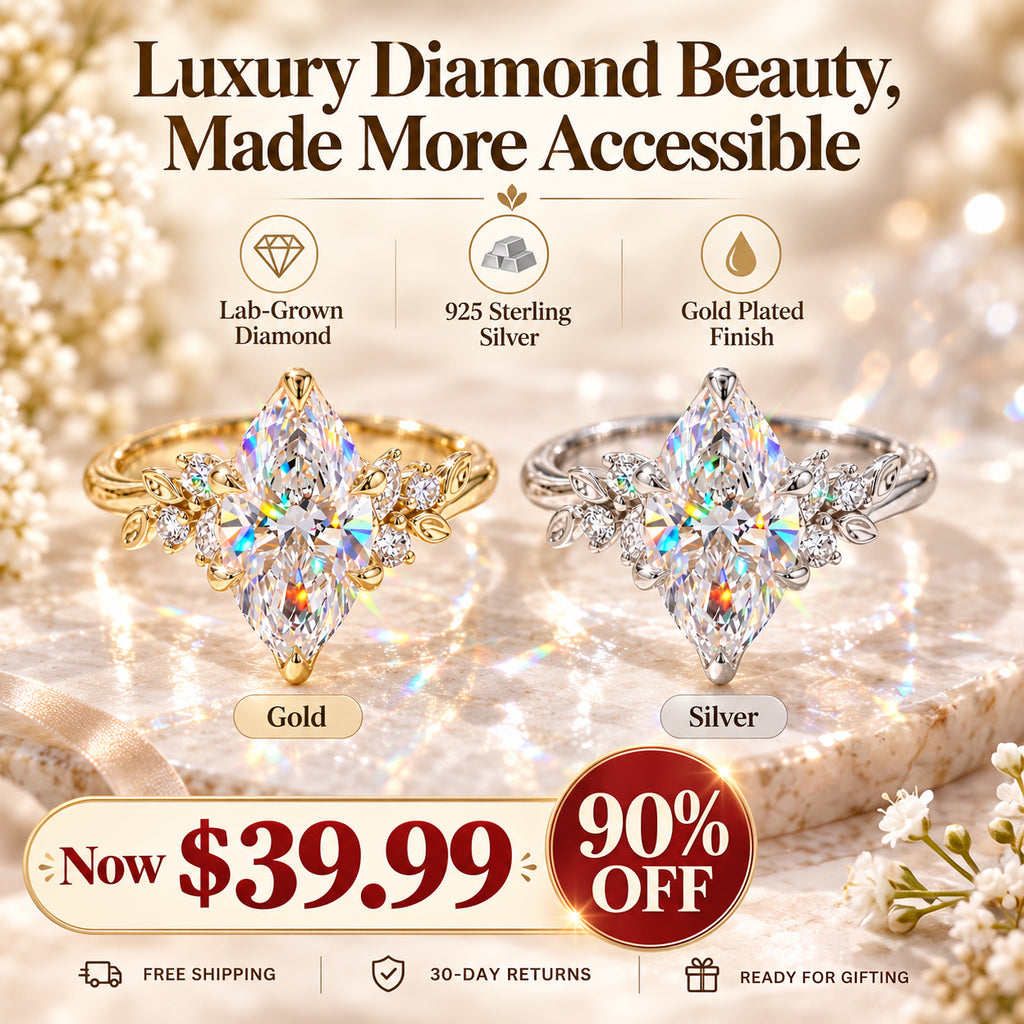 A Stunning Marquise Lab Diamond Ring Designed To Make Your Hands Look More Elegant — With Romantic Floral Details And Luxury Sparkle You’ll Love Every Day-Last Day Sale-90% OFF🔥