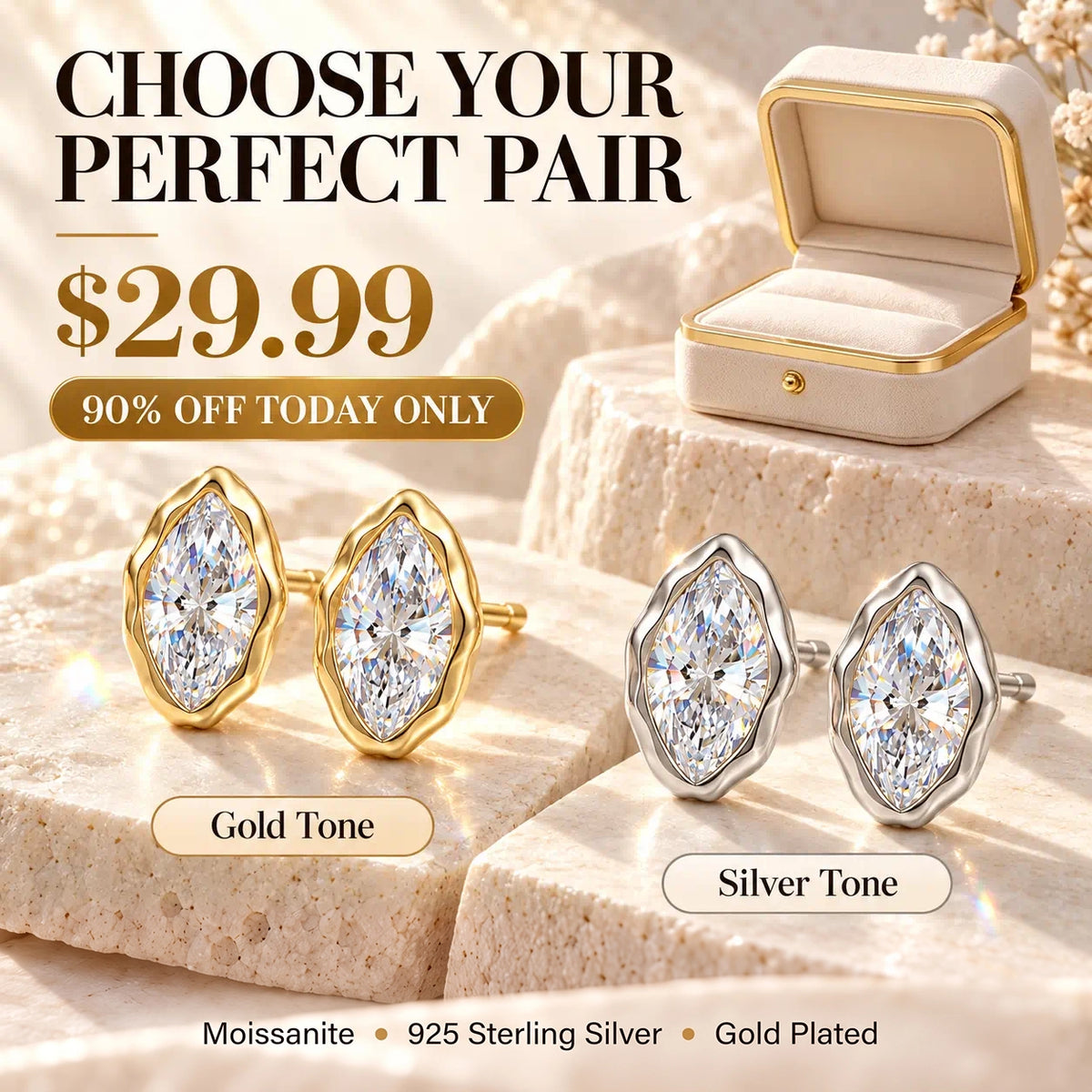 The Moissanite Earrings That Make Every Look Feel More Expensive — Timeless Marquise Brilliance Designed For Everyday Luxury-Last Day Sale🔥90% OFF