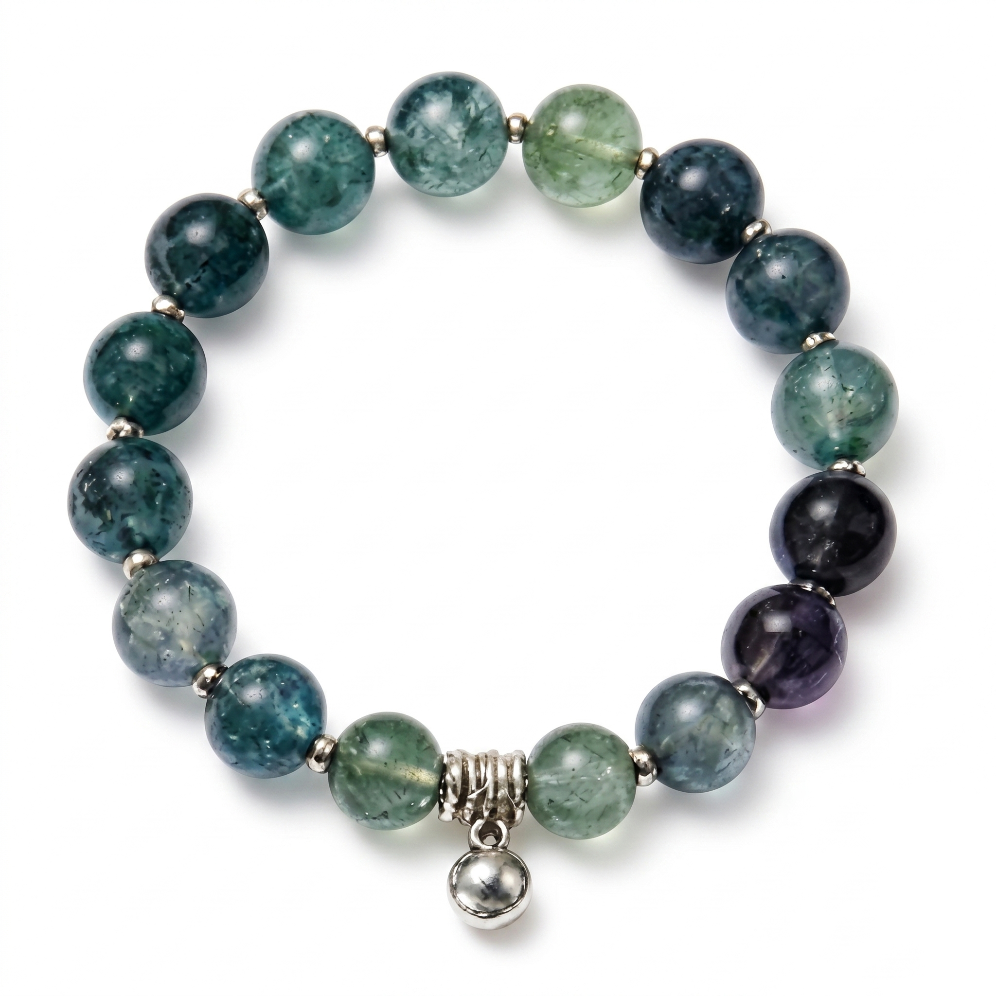 Oceanic Depths Gemstone Charm Bracelet