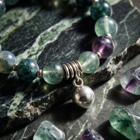 Oceanic Depths Gemstone Charm Bracelet