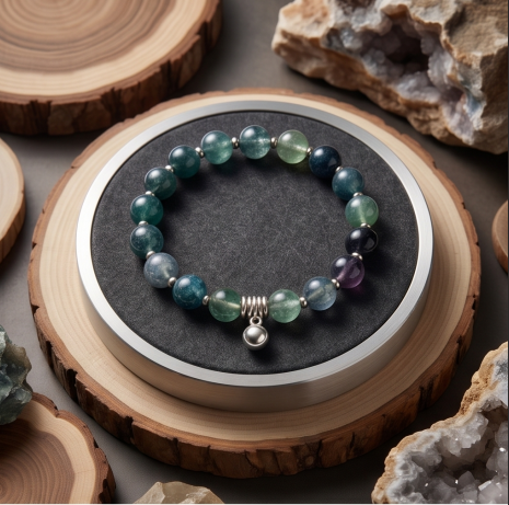 Oceanic Depths Gemstone Charm Bracelet