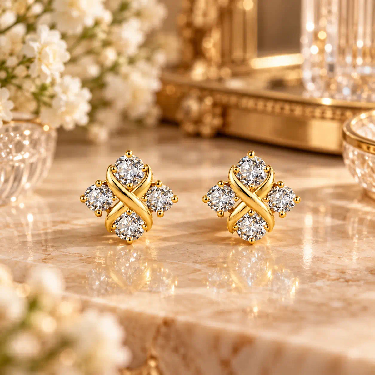 A Little Sparkle, A Signature Look — Discover Your New Favorite Crossover Diamond Stud Earrings-Last Day Sale🔥90% OFF