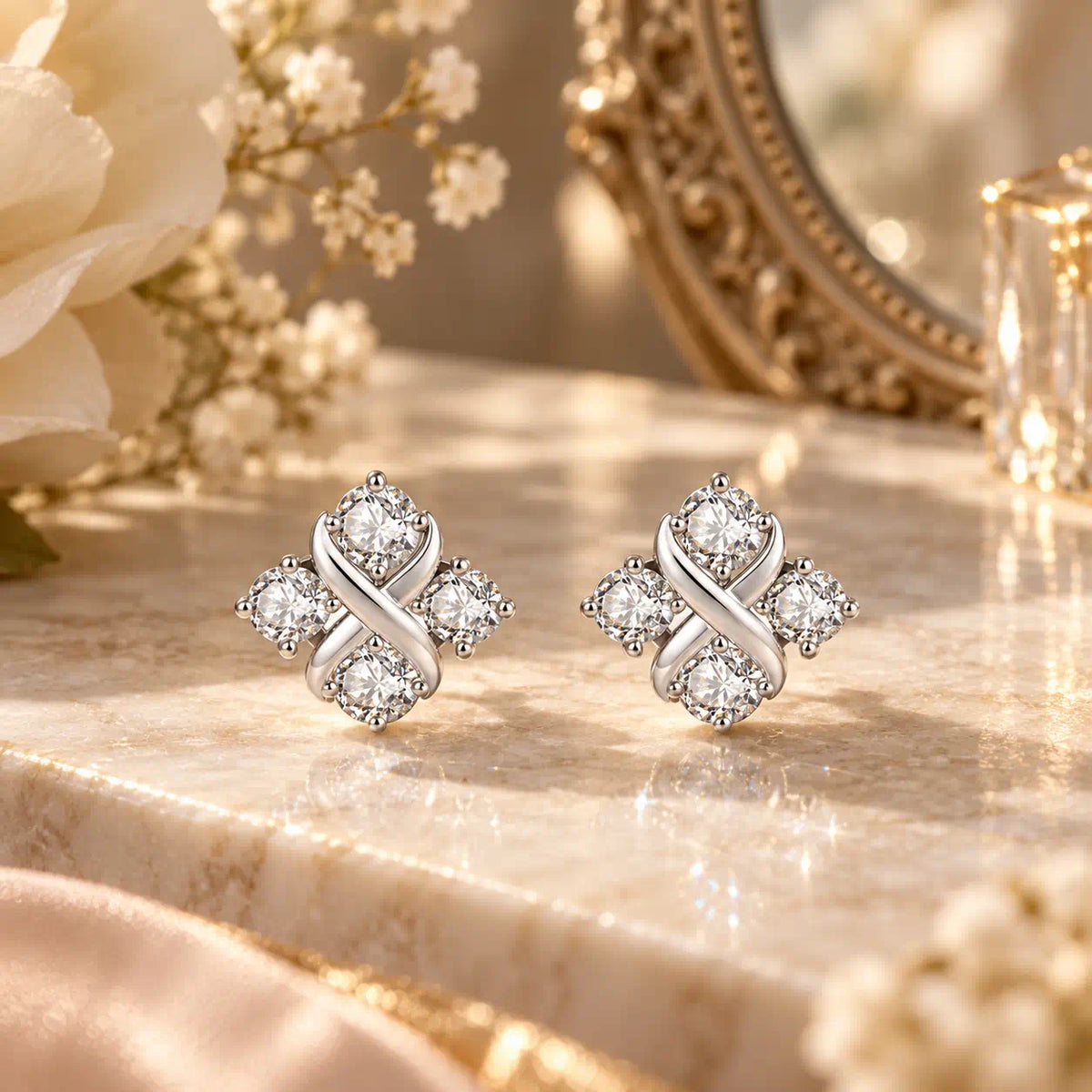 A Little Sparkle, A Signature Look — Discover Your New Favorite Crossover Diamond Stud Earrings-Last Day Sale🔥90% OFF