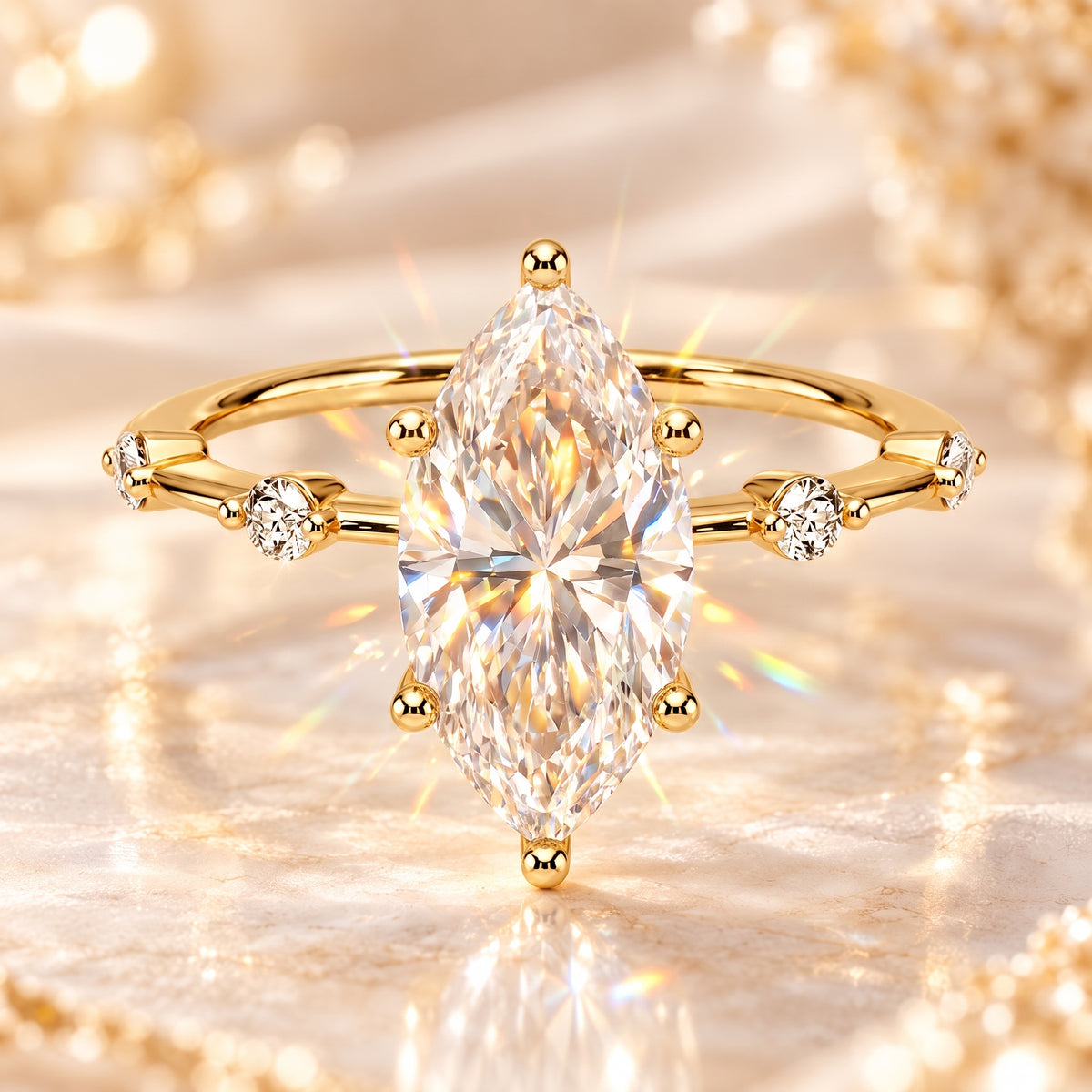 The Marquise Diamond Ring That Makes Your Hands Look Instantly More Elegant-Last Day Sale-90% OFF🔥
